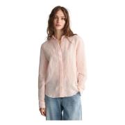 Gestreept Linnen Overhemd Regular Fit Gant , Pink , Dames