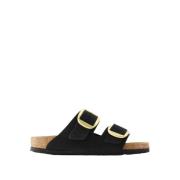 Big Buckle Sliders Birkenstock , Black , Dames