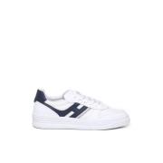 Vintage Stijl Sneakers Wit Blauw Hogan , White , Heren