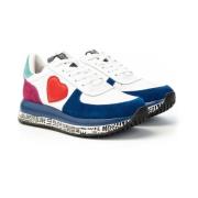 Trendy Sneakers met Veters en Leeuw Detail Love Moschino , Multicolor ...
