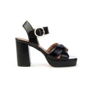 High Heel Sandals Carmens , Black , Dames