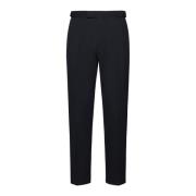 Zwarte Wollen Broek met Verstelbare Band Ermenegildo Zegna , Black , H...