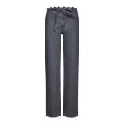 Grijze Kant Detail Rechte Pijp Jeans Filippa K , Gray , Dames