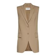 Beige Mouwloze Jassen Sportmax , Beige , Dames