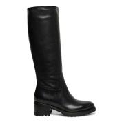 Elegante Leren Laars Santoni , Black , Dames