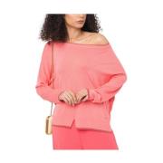 Koraalrode Trui Elegante Stijl Liu Jo , Pink , Dames