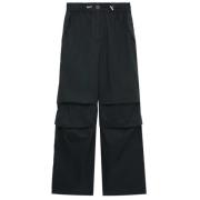 Donkerblauwe Parachute Broek Halfboy , Black , Dames