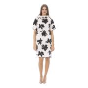 Bloemenjurk Lente/Zomer Vrouwen Korte Mouw Baldinini , White , Dames