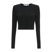 Anker Geborduurde Crop Top JW Anderson , Black , Dames