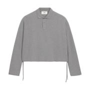 Geborduurde Geknipte Poloshirt Ami Paris , Gray , Heren