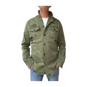 Militaire Patch Field Jacket Gianni Lupo , Green , Heren