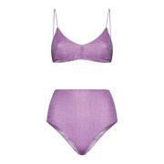 Paarse Lurex Bikini Set Oseree , Purple , Dames