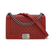 Pre-owned Leather chanel-bags Chanel Vintage , Red , Dames