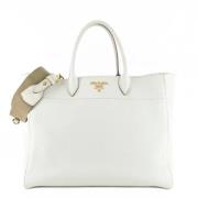 Pre-owned Leather totes Prada Vintage , White , Dames