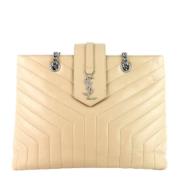 Pre-owned Leather totes Yves Saint Laurent Vintage , Beige , Dames