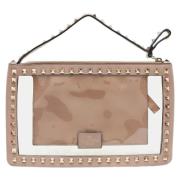 Pre-owned Leather clutches Valentino Vintage , Pink , Dames