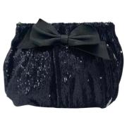 Pre-owned Leather clutches Valentino Vintage , Black , Dames