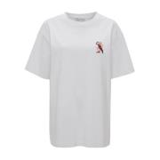 Geborduurd Katoenen T-shirt JW Anderson , White , Dames