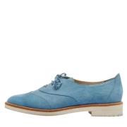 Pre-owned Suede flats Oscar De La Renta Pre-owned , Blue , Dames