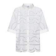 Witte Broderie Anglaise Overhemd Charo Ruiz Ibiza , White , Dames