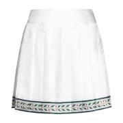 Geplooide zijden rok wit/groen Casablanca , White , Dames