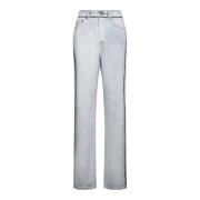 Vervaagde Denim Jeans met Side Stripe Maison Margiela , Blue , Dames