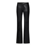 Slimme Leren Broek Zwart Y/Project , Black , Dames