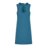 Turquoise Bloemen Jurk P.a.r.o.s.h. , Blue , Dames