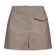 Taupe Brown Salicaria Mid-Rise Shorts Blanca Vita , Beige , Dames