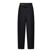 Zwarte Stijlvolle Broek Fendi , Black , Dames