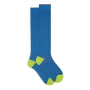 Aegean Blue Polka Dot Lange Sokken Gallo , Multicolor , Dames