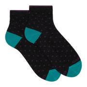 Grijze Polka Dot Korte Katoenen Sokken Gallo , Multicolor , Dames