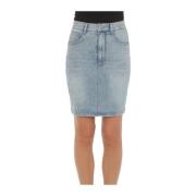 Denim Rok - Trendy Modekeuze Moschino , Blue , Dames