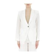 Witte Linnen Blazer Vrouwen Recht Marella , White , Dames