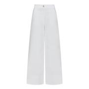 Witte Flared Broek Marella , White , Dames