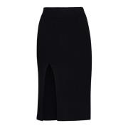 Zwarte Geribbelde Gebreide Rok Filippa K , Black , Dames