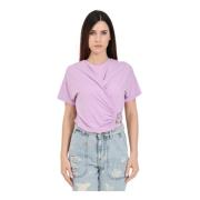 Lila T-shirt met Fly gesp Patrizia Pepe , Purple , Dames