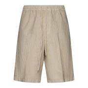 Beige Linnen Shorts 120% Lino , Beige , Heren