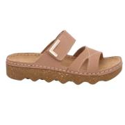 Bruine Damessandaal - Comfortabel Nubuck Rohde , Brown , Dames