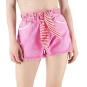 Dames Denim Patch Shorts MC2 Saint Barth , Pink , Dames