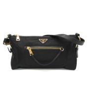 Pre-owned Leather shoulder-bags Prada Vintage , Black , Dames