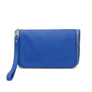 Pre-owned Leather clutches Bottega Veneta Vintage , Blue , Dames