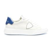 Witte Leren Sneakers met Blauw Detail Philippe Model , White , Heren