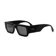 Rechthoekige zonnebril Fendi , Black , Unisex