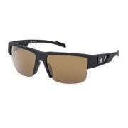 Matte Black/Brown Sunglasses Sp0072 Adidas , Black , Unisex