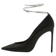 Pre-owned Satin heels Yves Saint Laurent Vintage , Black , Dames