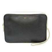 Pre-owned Leather clutches Celine Vintage , Black , Dames