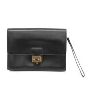 Pre-owned Leather clutches Hermès Vintage , Black , Unisex