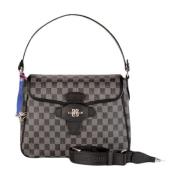 Handtas met schouderband en PG Monogram print Guidi , Gray , Dames