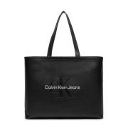 Sculpted Slim Tote, Herfst/Winter Collectie Calvin Klein , Black , Dam...